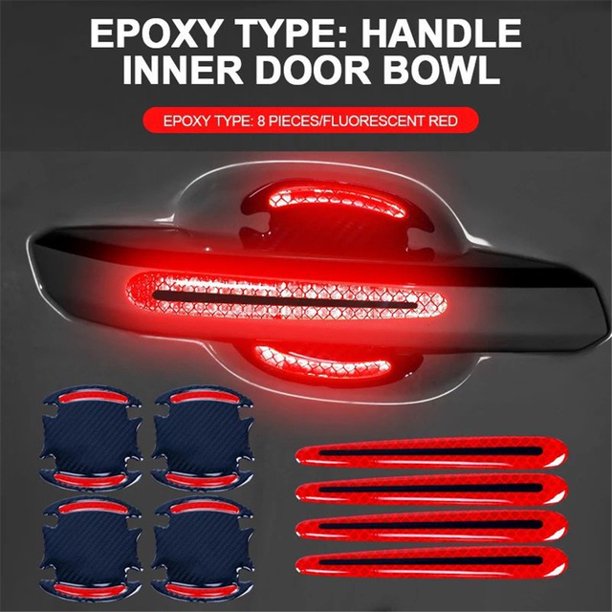Juego De 8 Piezas De Fibra De Carbono 3d Para Puerta De Coche , Pegatinas Resistentes A Los Arañazos , Tiras Reflectantes Para huangjie unisex