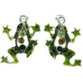 thumbnail image 2 of My Little Green Frog Dangle Drop Crystal Earring Anti-Tarnish Jewelry-120-F, 2 of 3