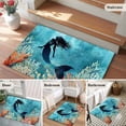 thumbnail image 5 of Rectangle Rug 2x3ft Area Rug,Watercolor Mermaid Silhouette Coral Area Rugs for Living Room Bedroom,Undersea World Floor Mat Non-Slip Non-Shedding Carpet Indoor Accent Rugs, 5 of 9