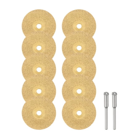 

Uxcell 10pack Diamond Cutting Wheel 22mm Titanium Coating Cut Off Discs with 2pack 3mm Mandrel