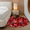 thumbnail image 2 of Round Area Rug 3.3 Ft, Valentine's Day Birds Washable Non-Slip Circle Carpet for Living Room/Bedroom, Love Branches Red Black Buffalo Plaid Low-Profile Small Kitchen Mats Collection Rugs for Indoor, 2 of 8
