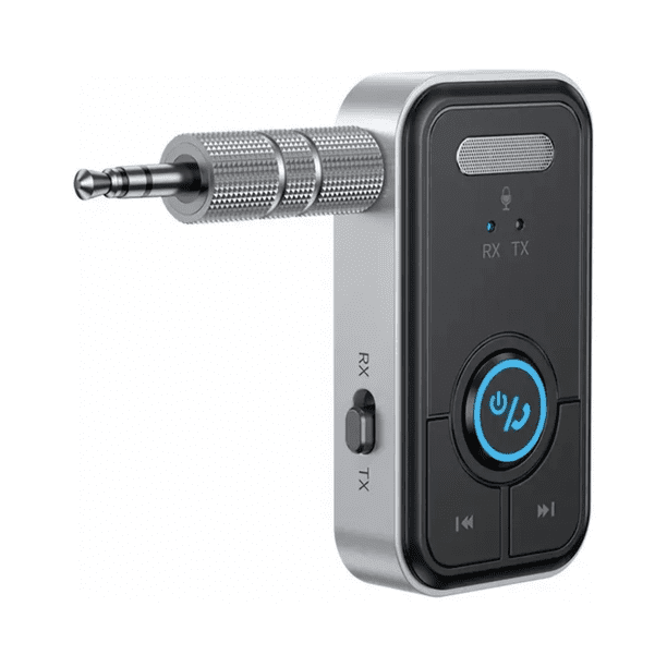 Adaptador Auxiliar Bluetooth 3.5mm-Carros Receptor Bluetooth con Pantalla LED Eo Safe Imports Negro