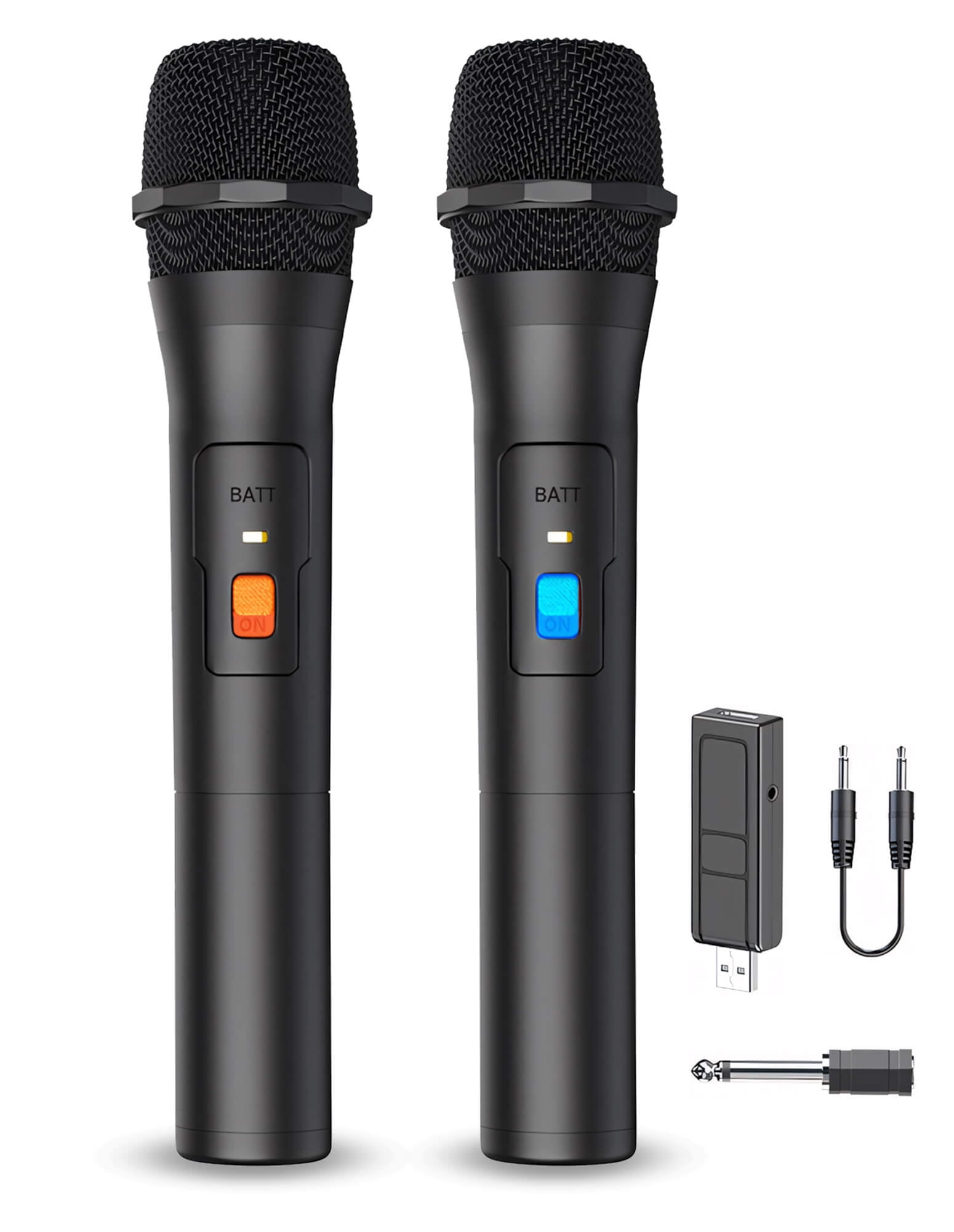 Wireless Microphone, VHF Dual Karaoke Microphone System, Handheld Cordless Microphone for Party, Karaoke, Singing, Wedding