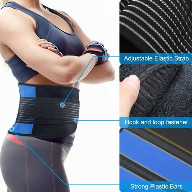 Lumbar Support Belt, Back Bace for Women Men - Waist Back Support Belt with  Spring Strip for Back Pain Relief, Sciatica, Spinal Stenosis, Scoliosis or  Herniated Disc 