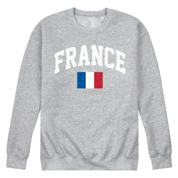 Instant Message - France Flag - Men's Crew Neck Fleece Pullover