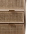 thumbnail image 3 of 3 Drawer Wooden Accent Chest with Mesh Pattern Front, Light Brown- Saltoro Sherpi, 3 of 5