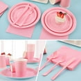 thumbnail image 4 of 168PCS Light Pink Paper Plates and Napkins,Pink Disposable Plates Set with Pink Utensils Serve 24 Guests,Pink Birthday Decorations for Women Wedding Baby Shower Gender Reveal Party Supplies, 4 of 14