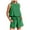 Green, variant on Spring Summer Women's Casual Sleeveless Two Piece Set - High Waist Shorts, for Casual/Beach