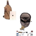 thumbnail image 2 of Mochila bandolera de lona encerada para hombre, mochila informal para el día a día, 2 of 4