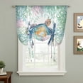thumbnail image 2 of Sea Turtle Coastal Balloon Curtains 63 Inch Length for Living Room/Bedroom, Blue Green Summer Beach Coral Rod Pocket Privacy Door Curtains Decorative Tie Up Shade for Window 52"x63", 2 of 8