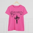 thumbnail image 4 of Blessed ,Hand drawn font, Heart Cross, Christian Art on a Women's Shirt., 4 of 4