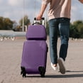 thumbnail image 5 of Diagonal Stripe Luggage ABS 2-Piece Set (14"+20") Purple, 5 of 6