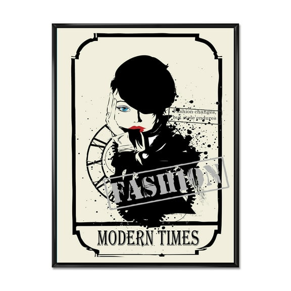 Designart 'Style Passion Life Fashion Woman VII' Vintage Framed Canvas Wall Art Print