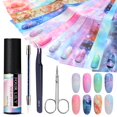 thumbnail image 2 of Juego de pegamento adhesivo de lámina para uñas, lámina de transferencia de uñas de cielo estrellado DIY, calcomanía de Gel deslizante para manicura, 4 lirios, 5ml qym unisex, 2 of 2