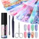 thumbnail image 2 of Juego de pegamento adhesivo de lámina para uñas, lámina de transferencia de uñas de cielo estrellado DIY, calcomanía de Gel deslizante para manicura, 4 lirios, 5ml qym unisex, 2 of 2