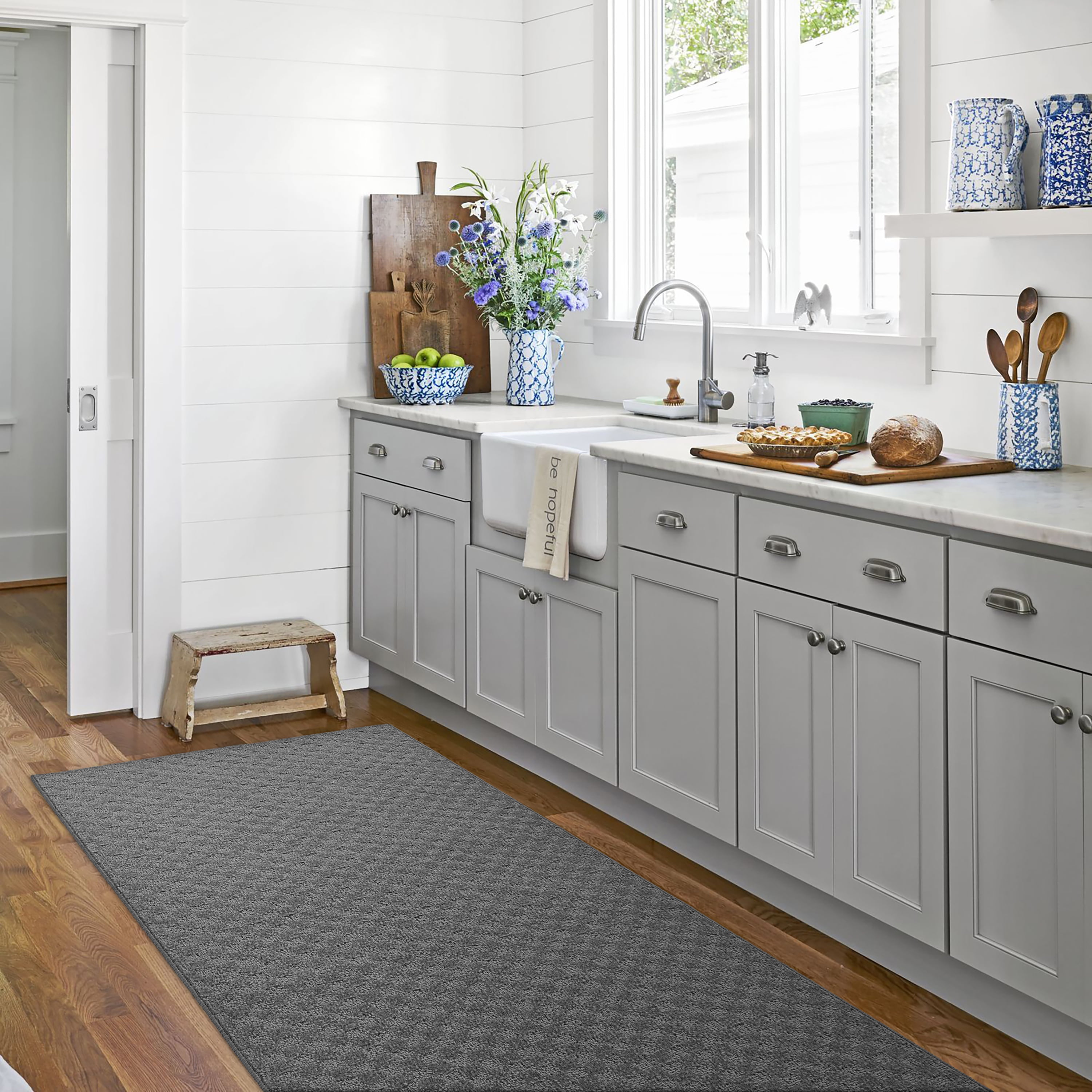 Garland Rug Medallion Cinder Gray Indoor Runner Rug, 2' x 12'