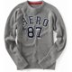 thumbnail image 1 of Aeropostale Mens Pull Over Aero 87 Ted Knit Sweater, Gris, Pequeño, 1 of 1