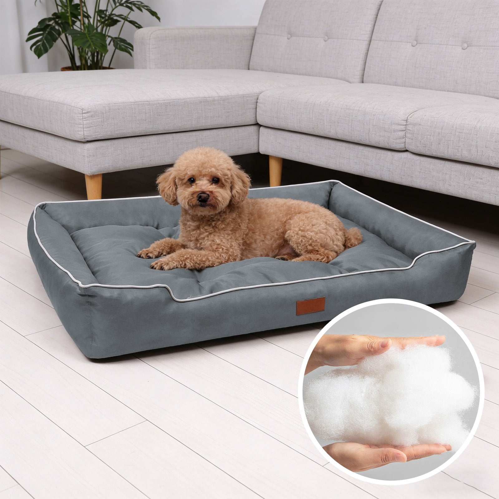 FeiFu Waterproof Non-Slip Rectangle Dog Bed Soft Flannel Pet Mat for Small Dogs Cats Under 55 LBS Durable Comfortable Rest Pad Indoor Outdoor