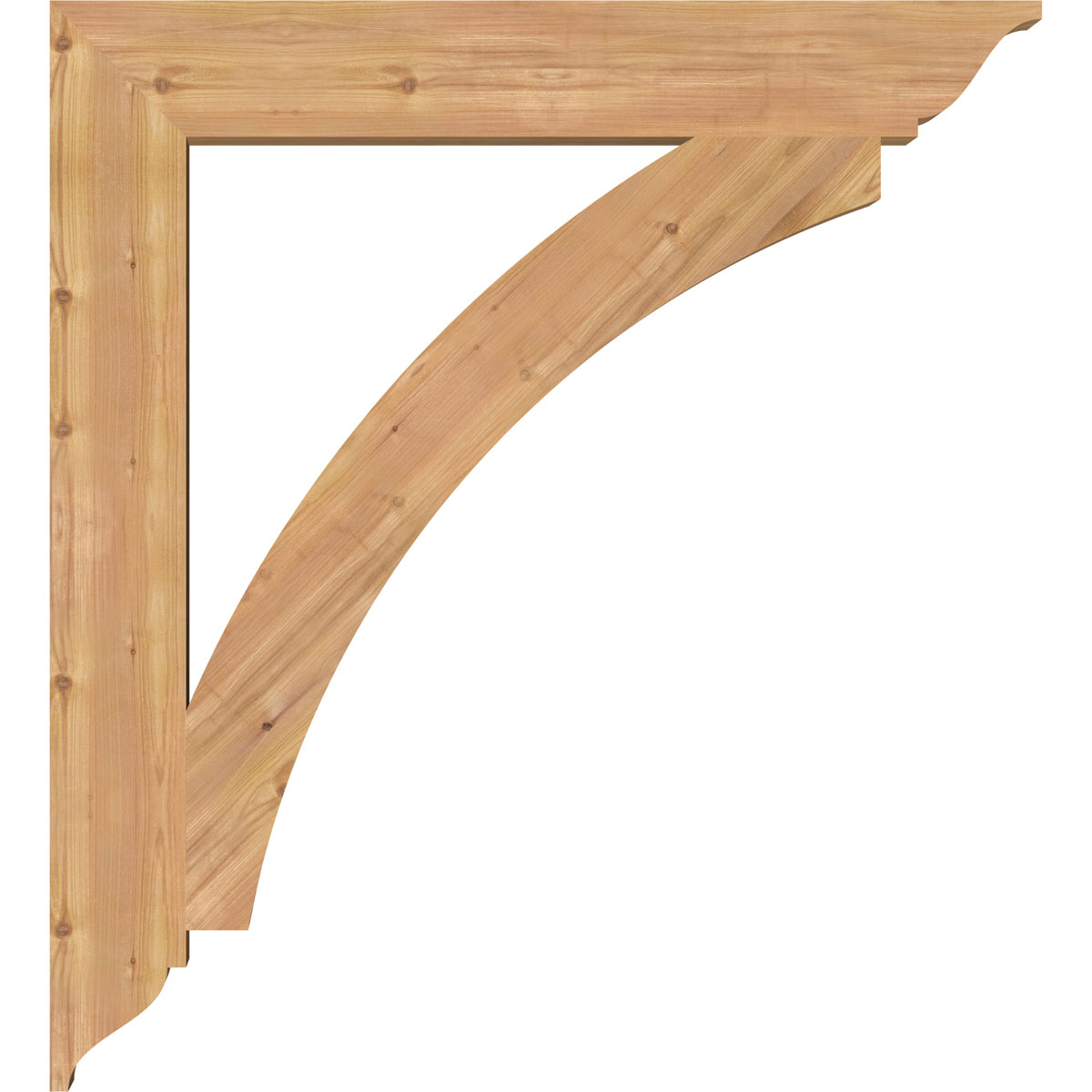 Ekena Millwork 5 1/2"W x 40"D x 44"H Thorton Traditional Smooth Bracket, Western Red Cedar