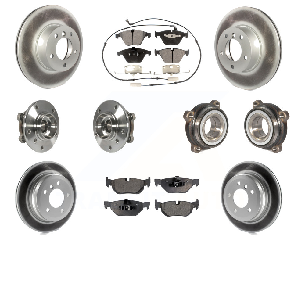 Front Rear Hub Bearings Assembly Coated Disc Brake Rotors And Ceramic