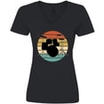 thumbnail image 3 of Inktastic Drum Set Retro Drummer Sunset Women's V-Neck T-Shirt, 3 of 5