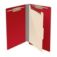thumbnail image 4 of 25 Pt. Pressboard Classification Folders, Full Cut End Tab, Legal Size, 1 Divider, Red (Box of 10), 4 of 8