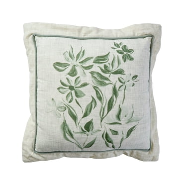 Better Homes & Gardens Floral Decorative Pillow, 18x18, Green