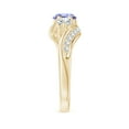 thumbnail image 3 of Angara Natural 0.9 Ct. Tanzanite with Diamond Fashion Ring in 14K Yellow Gold for Women (Ring Size: 12), 3 of 9