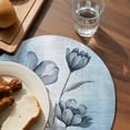 thumbnail image 3 of Blue Flower Round 13 Inch Placemats Set of 6, Retro Gradient Texture Painting Plant Leaf HeatResistant Non Slip Place Mats for Dining Table, Wipeable Braided Kitchen Table Mats for Housewarming, 3 of 9
