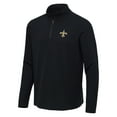 thumbnail image 2 of Men's Antigua  Heather Black New Orleans Saints Sync Tri-Blend Quarter-Zip Pullover, 2 of 3