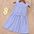 thumbnail image 2 of Sngxgn Girls Dresses Ruffled Long Sleeve Neck Casual A-Line Short Dress(Blue,120), 2 of 7