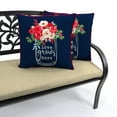thumbnail image 4 of Mainstays Love Grows Here Flowers Reversible Outdoor Throw Pillow, 16", Navy Novelty and Multicolor Floral, 4 of 12