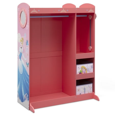 Disney Princess Dress & Play Boutique - Pretend Play Costume Storage Closet/Wardrobe with Mirror & Shelves by Delta Children Pink