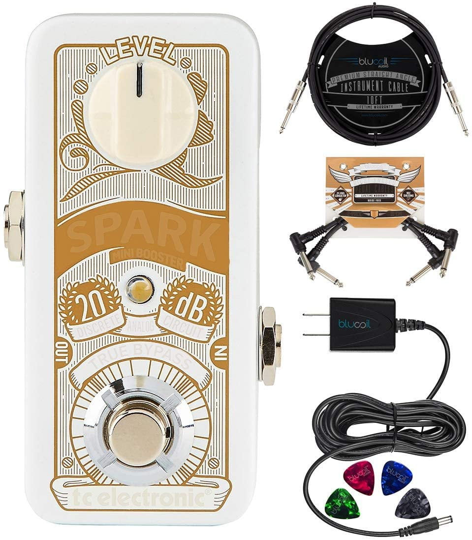 TC Electronic Spark Mini Booster Effects Pedal Bundle with Blucoil