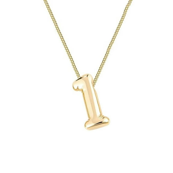 HIJONES Bubble Number Necklace for Women Simple Number Balloon Pendant Necklace Chain Charm Jewelry 1