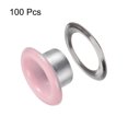 thumbnail image 3 of Unique Bargains 100 Pcs Œillets 1/4 Pouce (6mm) Trou d'Identification Métal Auto-Adhésif avec Rondelles pour Cuir Rose, 3 of 7