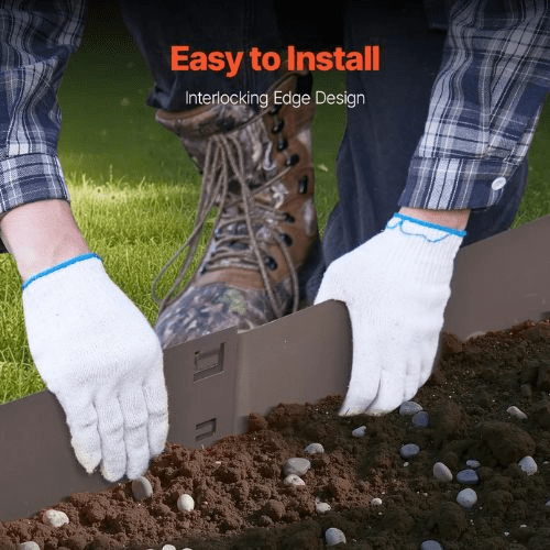 39 x 5 Inch Rust-Resistant Garden Edging Border Steel Landscape Edging  ZY-39X5-5Brown (Pack of 5)
