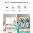 thumbnail image 4 of Window Privacy Film Coastal Blue Green Tree Stained Glass Window Film Decorative Sun Block Window Cover Beach Tropical Plant Wood Grain Window Clings Static Adhesive Sticker for Bathroom 23.6"x59", 4 of 7