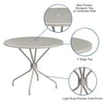 thumbnail image 5 of Emma + Oliver Commercial Grade 35.25" RD Lt GY Indoor-Outdoor Steel Patio Table-Umbrella Hole, 5 of 9