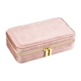thumbnail image 1 of KLKCMS Velvet Jewelry Box Mini Earrings Holder Storage Box for Bracelets Necklaces Pink, 1 of 9