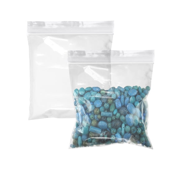 Clear Plastic Reclosable Zipper Bags, 2 Mil Poly Jewelry, 1000 Count, 5 x 5 in