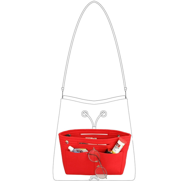 VONTER Purse Organizer Insert Bag Organizer, Bag in Bag, Perfect for Speedy  Neverfull and More,Felt Purse Insert Bag, Base Shaper,Tote Organizer Insert/Multi-Pocket  Handbag Shaper(Red) 