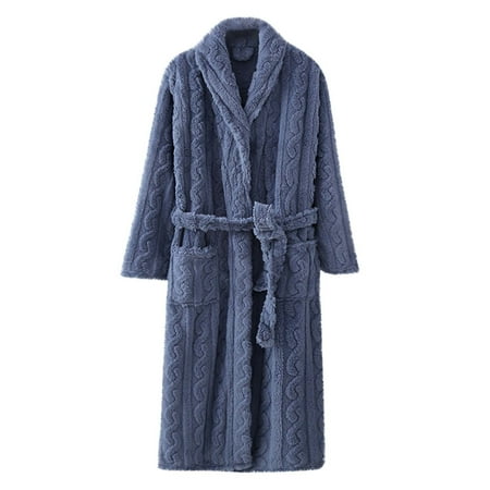 

AOOCHASLIY Bath Robes for Women Clearance House Robes Bathrobe Lengthening Keep Warm Lapel Same Style for Men and Ladies Long Sleeve