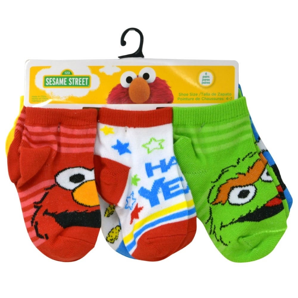 Sesame Street Quater Socks 6pk, Size 2T-4T - Walmart.com