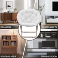 thumbnail image 5 of Faux Fur Chair, Folding Chair Soft Lounge Chair, Portable Moon Chair for Bedroom, Dorm Rooms, Apartments, Lounging, Garden and Courtyard(White), 5 of 14
