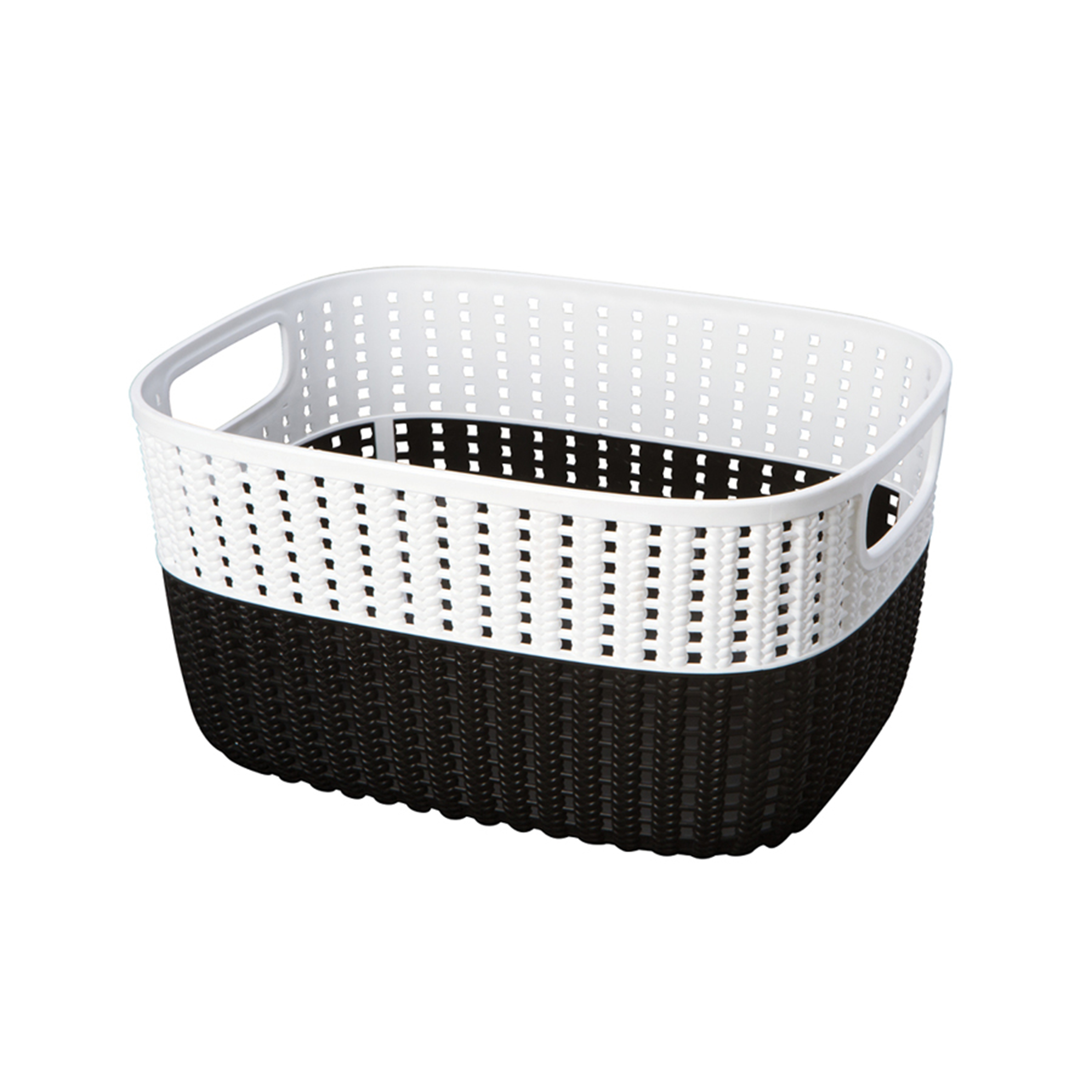 Simplify 2Tone Decorative Large Storage Basket in Black