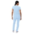 thumbnail image 2 of Adar Addition Go-Basic Scrub Set For Women - Slim V-Neck Scrub Top & Skinny Cargo Scrub Pants - A9200 - Sky Blue - XS, 2 of 7
