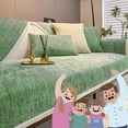 thumbnail image 1 of LAICAIW Simple Striped Chenille Anti-Scratch Couch Cover, Funnyfuzzy Sectional Sofa Cover (43.3 * 63IN,Green), 1 of 7