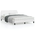 thumbnail image 1 of vidaXL Bed Frame with Headboard White 137x190 cm Faux Leather, 1 of 1