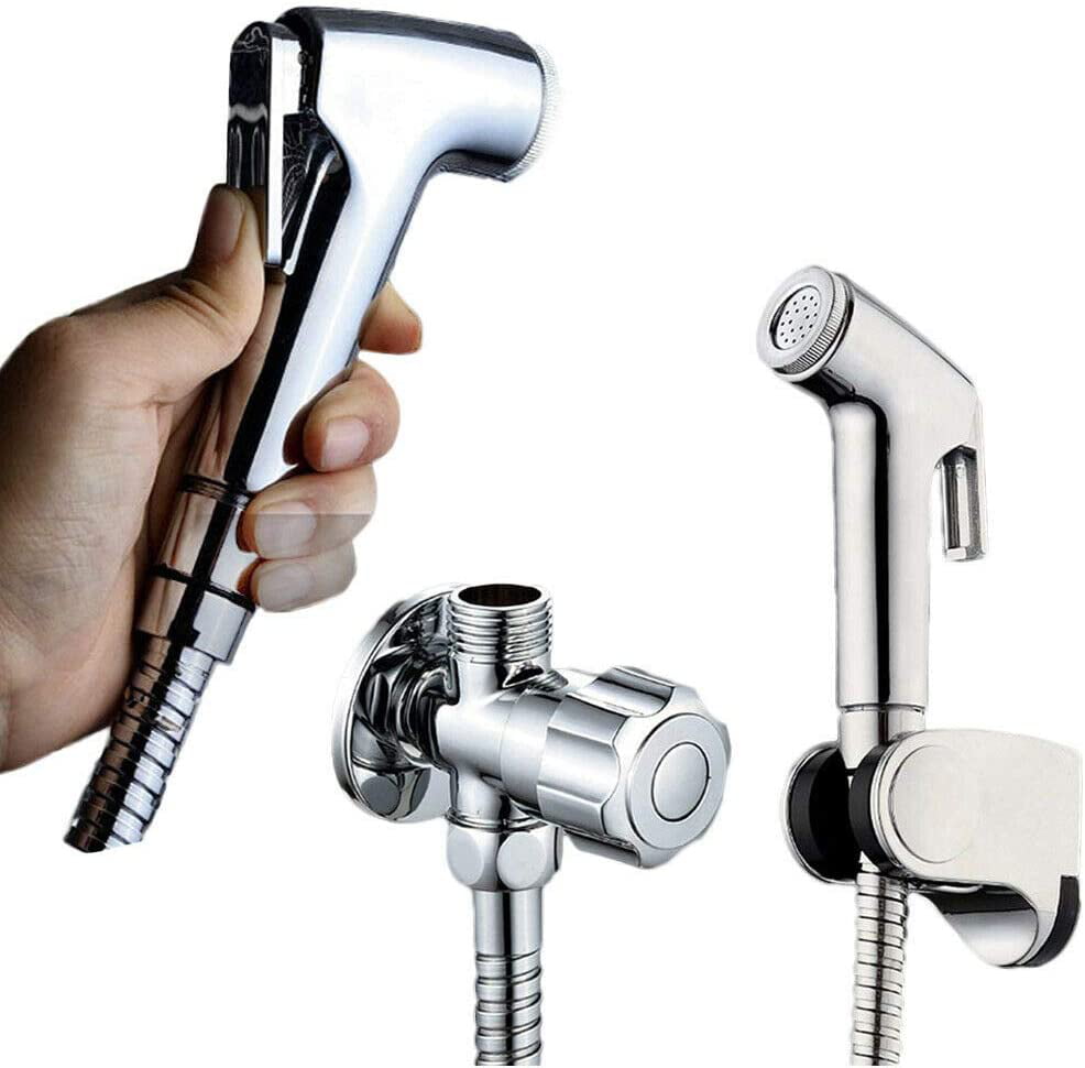 Stainless Steel Handheld Bidet Spray Shower Head Shattaf Toilet Adapter Hose New 